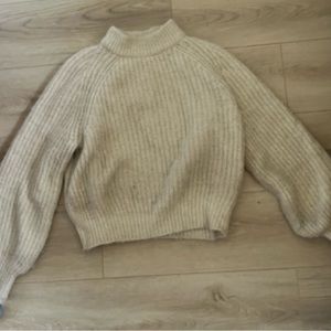 White fuzzy sweater